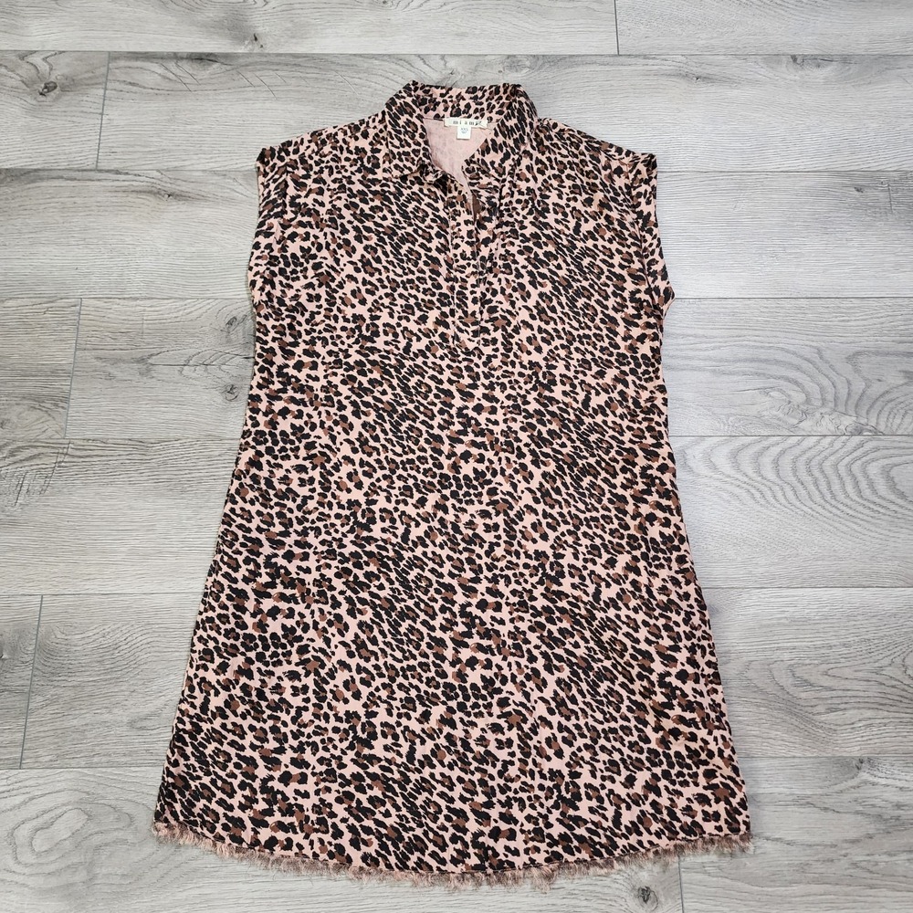 Miami Women's Leopard Print Animal Print Dress with Pockets Size XXS NWT